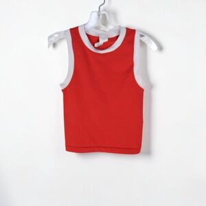 Athleta Women's Red Ribbed Ringer Tank Top Size Small